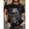 Summer Skull T-Shirt Fashion Short Sleeve Women 3d Printed Skull Women Clothing Casual T Shirt For Men Daily Party Tops Tee