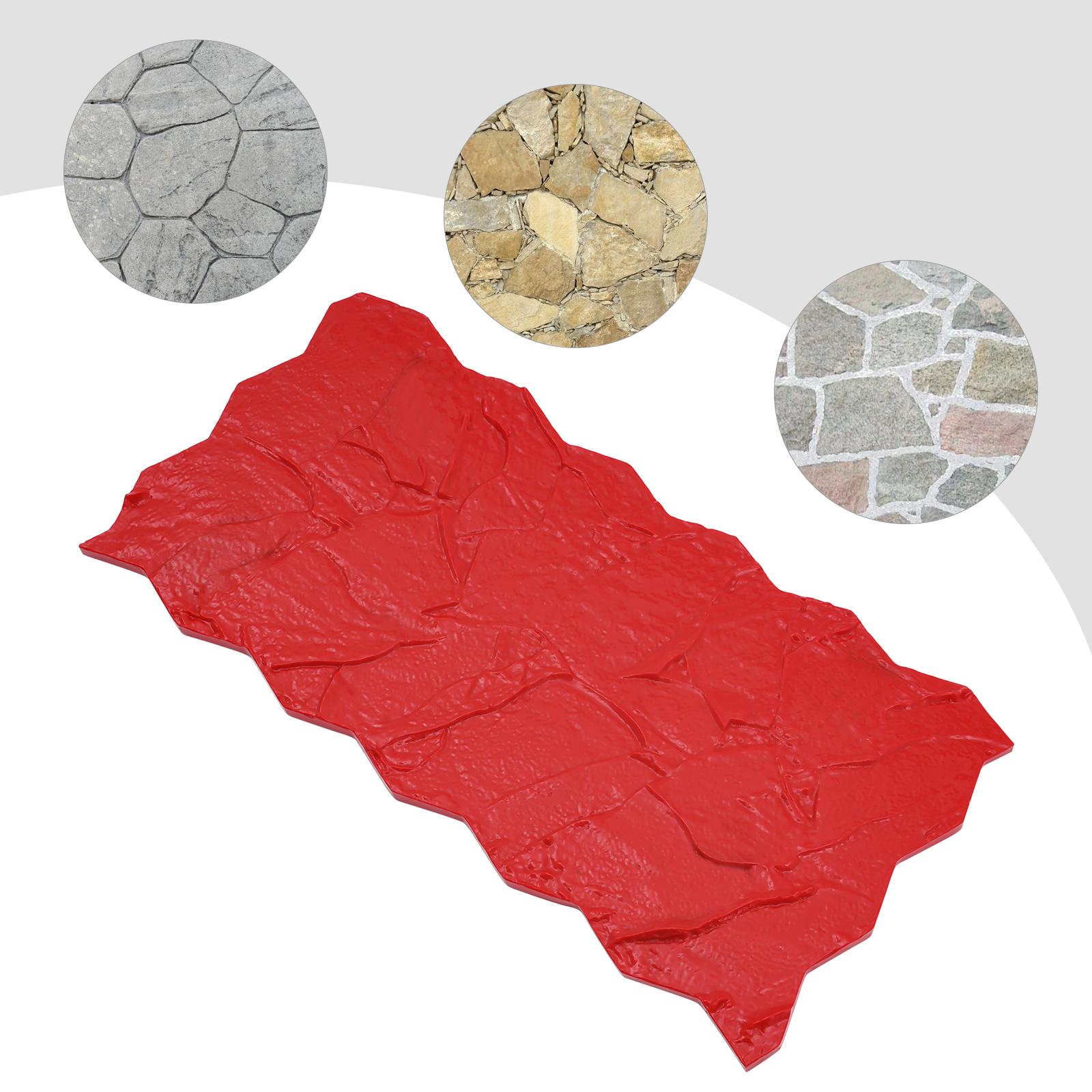 Red PU Concrete Mold,Rectangle Concrete Texture Mold 200*590mm/300*600mm for Courtyard Paths,Driveways