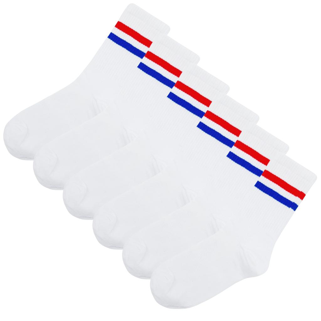 Striped versatile sweat-absorbent, breathable and deodorant sports mid-calf socks for men and women for summer