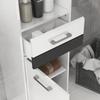 Bathroom Column in MDF with Open Shelf, Drawer and Closed Cupboard, 37x32.5x170 cm, White