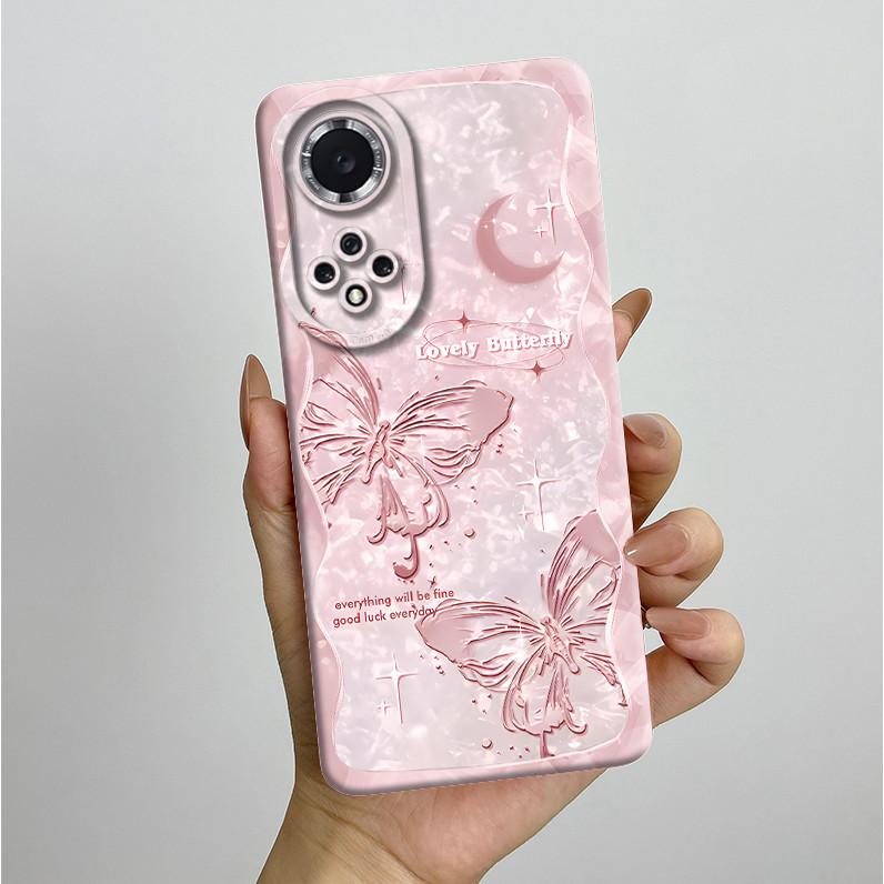 For Huawei Nova 9 Case Aesthetic Butterfly Flowers Soft Silicone Shockproof Phone Cover For Honor 50 Camera Protective Casing