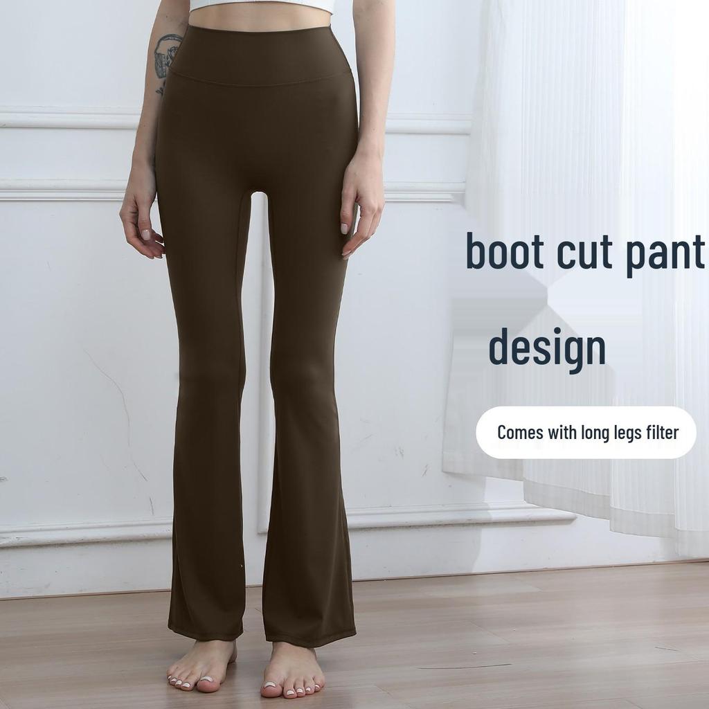 High-Waisted Seamless Bell-Bottom Yoga Pants - Butt-Lifting Peach Style for Sports, Yoga, and Fitness