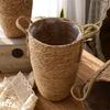 Straw Woven Basket Vase Dried Flowers Wicker Flower Pot for Living Room Flower Arrangements M