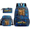 Abstract foreign Shanhaijing children's schoolbag tongtongsahur cartoon primary school student backpack three-piece set L