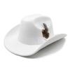 Youth Top Hat Men And Ladies Big Brim Woolen Feather Feather Hat Hat