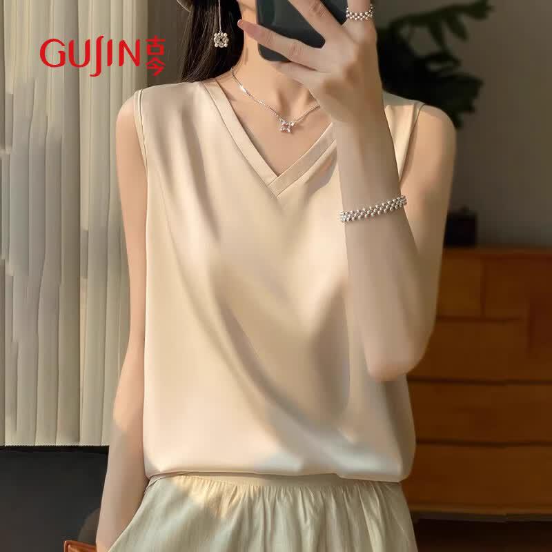 Women s Ice Silk V-Neck Camisole Vest M