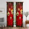 Festive Christmas Printed Drapes Vintage Design Machine Washable Artistic Style  for Livingroom Space Bedchamber Rod Pocket Easy to Hang