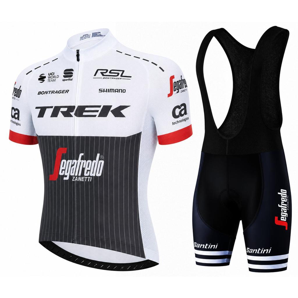 Short Sleeve Cycling Suit Men's Strap Cycling Pants Sweat-absorbing and Breathable Cycling Suit