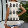 Womens Tops Fashionable V-neck Ruffled Sleeve Short-sleeved T-shirt Business Blouses