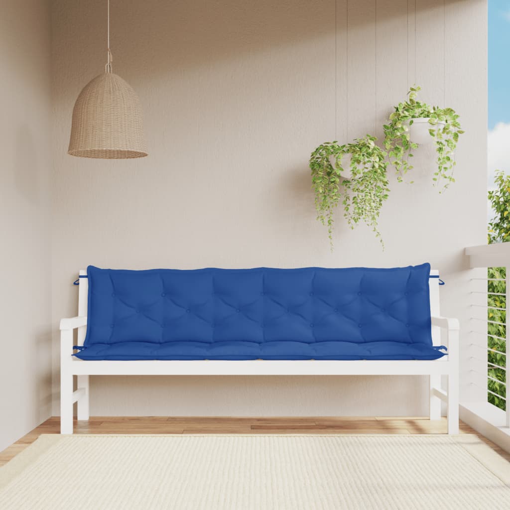 Garden Bench Cushions 2 Pcs Blue 200 X 50 X 7 Cm Oxford Fabric