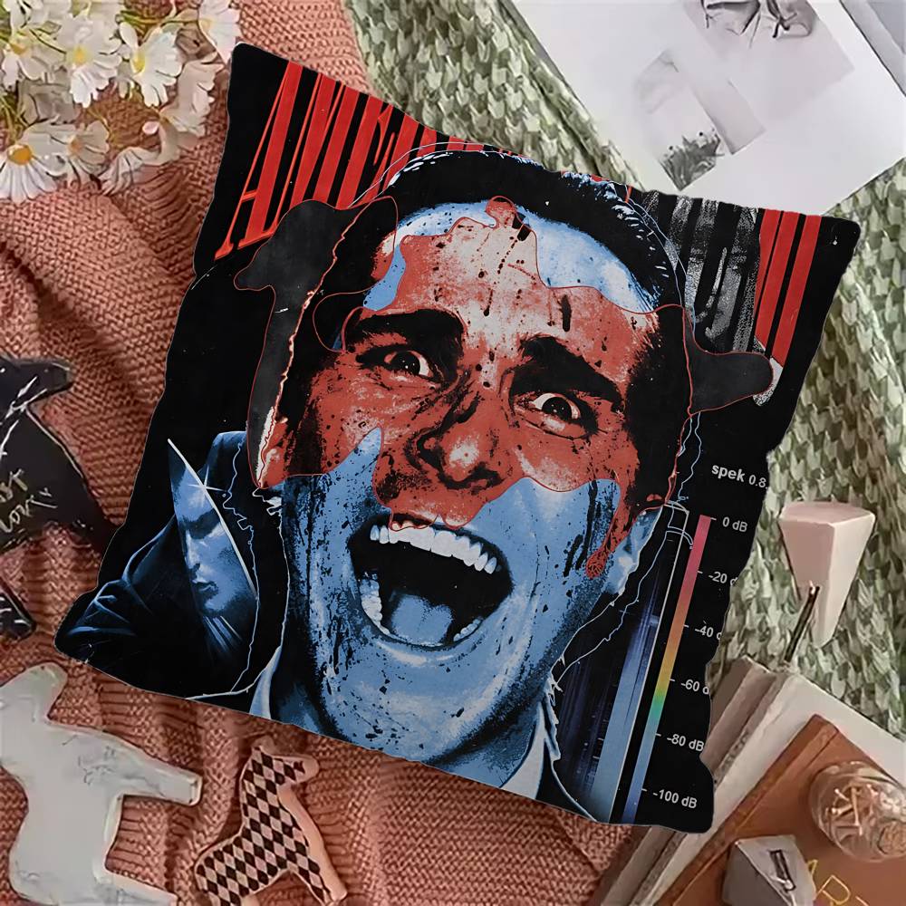 Classic Movie A-American P-Psycho Personalized Pillow Cover Kids Bedroom Wild Party Decor Pillowcase Kid Birthday Shower Gift