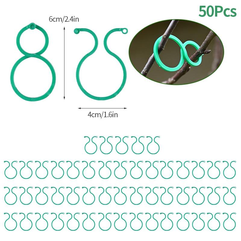 20/50/100Pcs Garden Vine Strapping Clips Plastic Bundled Buckle Ring Tomato Flowers Plant Stems Fixing Tie Garden Accessories