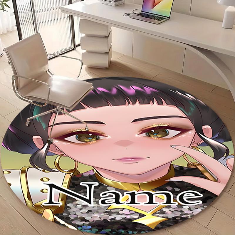 Personalized K-KPop Demon Hunters Round Chair Office Rug - Perfect for Mat, Office Chair & More - Ideal Gift for Birthdays and Holidays