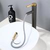 Grayish Gold Platform Basin Pull Type Faucet In the Bathroom Rotating Telescopic Washbasin Gun Grey Washbasin Cold and Hot Tap