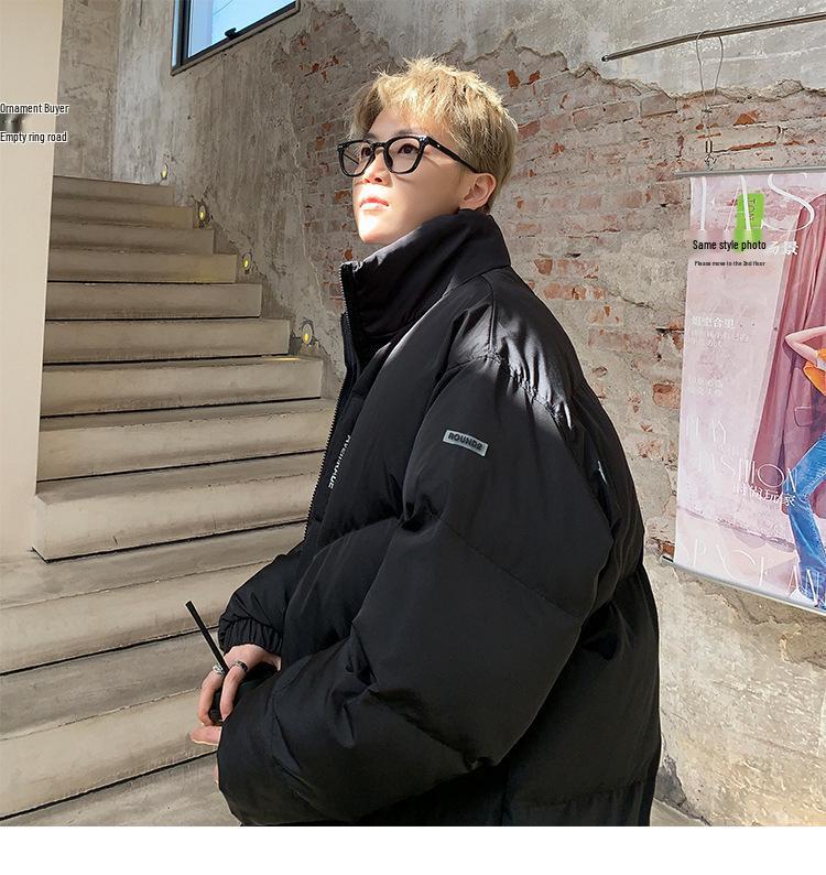 Unisex American Hip Hop Cotton Jacket - Winter Oversized Trendy Outerwear, High-End Warm Coat