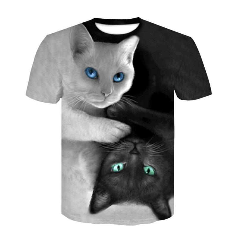 2024 Men/woman High Quality Brand T-shirt Hombre New Men T-shirt Casual Short Sleeve O-neck Fashion Funny Cat Printed 3D T Shirt