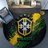 Brazil National Football Team2 Round Area Rug,Carpet Rug for Living Room Bedroom Sofa Playroom Decor,Non-slip Floor Mat