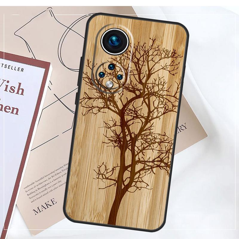 Tree Flower Bamboo Wood Case For Honor Magic 8 7 5 6 Pro Win RT 50 70 90 200 400 Lite X8b X8c X9a X9b X9c X9d Cover