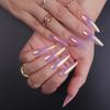24Pcs Wine Red French Stiletto Press On Nails With 3D Bow Cherry Pearl Decor Detachable Fake Nail Tips