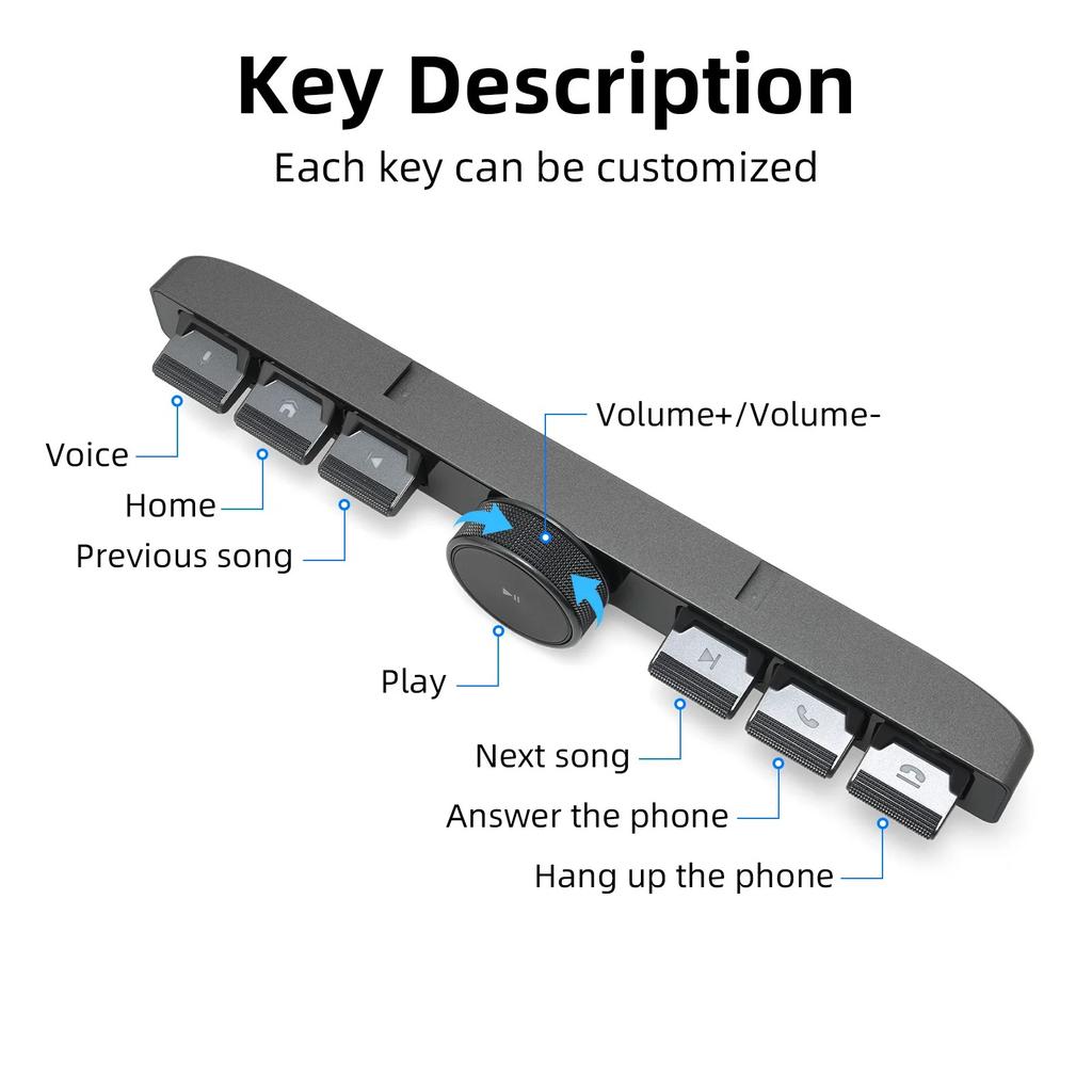 Smart Steering Wheel Controller Wireless Control Button With Ambient Light Intelligent Control Volume For Navigation Player