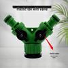 Garden Green Plastic Faucet Water Splitter: Internal 4-6 Point Thread, One-In-Two External Thread