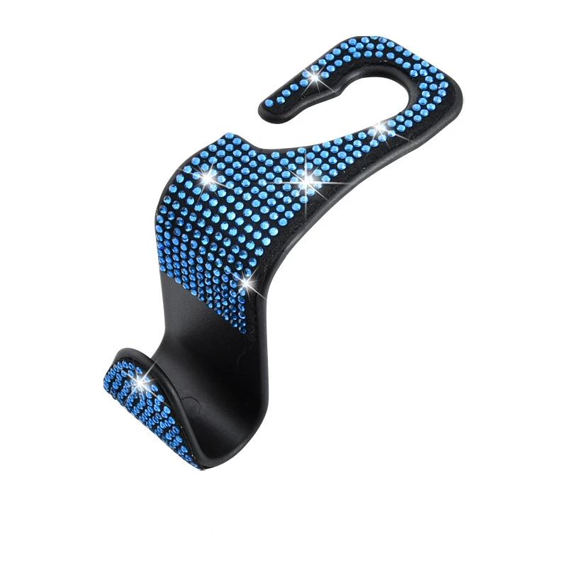 Rhinestone Car Seat Back Hook Bling Diamond Hanger Auto Back Universal Headrest Mount Storage Holder Car Interior Accessories.