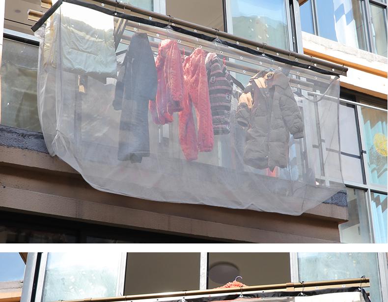 Retractable Outdoor Clothes Drying Rack with Anti-Drop Mesh Bag and Protective Quilt Net Cover