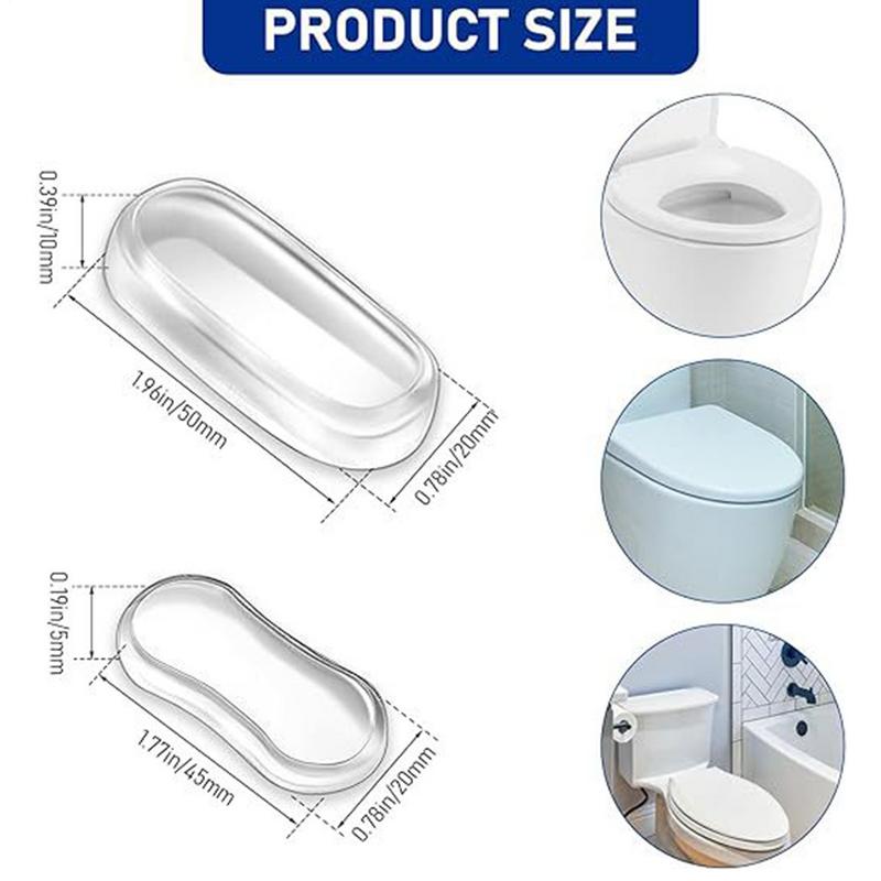 Durable Silicone Toilet Seat Bumper Toilet Seat Sticking Buffer Attachment Shockproof Toilet Seat Lid Pads Toilet Accessories
