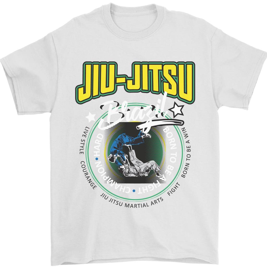 Jiu Jitsu Brazylijskie MMA Sztuki Walki Męska Koszulka Letnia Moda Codzienna Bawełniana Koszulki Graficzne Streetwear Góry T-shirt