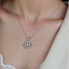 S925 Sterling Silver Natural Gemstone Color Treasure Pendant Necklace Lace Clavicle Chain Light Luxury Premium Sense