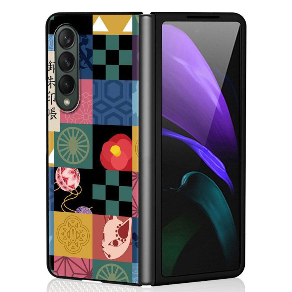 כיסוי טלפון קשיח PC מצויר של Demon Slayer עבור Samsung Galaxy ZFold3 Z Fold4 5G ZFold4 Z Fold3 Z Fold 4 Z Fold הדפס תיק