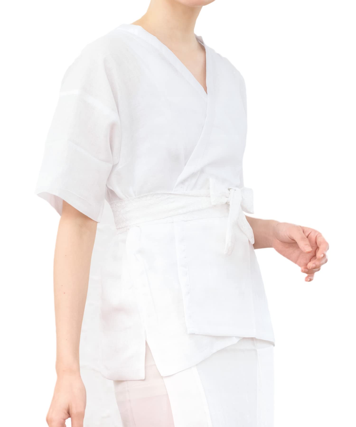 

[SOUBIEN] Soubien Women s Gauze Undergarment with Straight Sleeves, High-Quality Tailoring, Kimono Underwear, Dressing Accessory, Size M, White