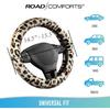 Road Comforts Leopard Plush Steering Wheel Cover For Winter, Made With Flurry Microfiber, Universal Fit 14 1/2 To 15 Inches, Soft Fuzzy Warm For