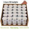 LIEI 2-Hour Smokeless Tea Light Candles, 100 Count
