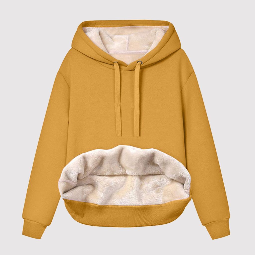 Sudadera Cálida de Felpa para Mujer con Forro Polar Invierno Manga Larga Cálida Terciopelo Jerséis Reversibles Sudaderas Para Mujer Ropa de Casa