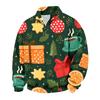 Men's Casual Flannel Quarter-Zip Long Sleeve Sweatshirt with Christmas Print