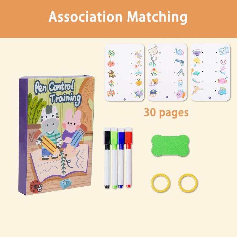 Toddlers Pen Control Books Montessori Learning Toys Tracing Writing Painting Wipe Off Activity Workbook Parish Educational Toys
