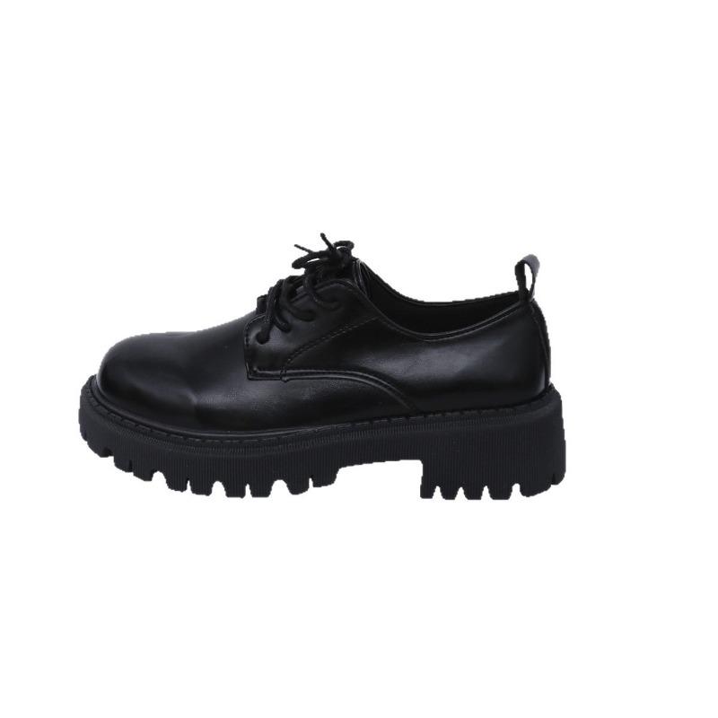 Women's autumn new lace-up small leather shoes women's thick-soled first-layer cowhide single shoes tooling shoes