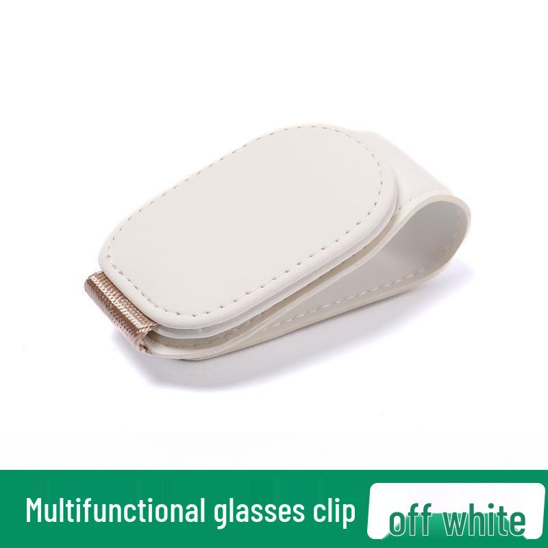 Multi-Function Leather Car Visor Storage Clip for Sunglasses and Cards