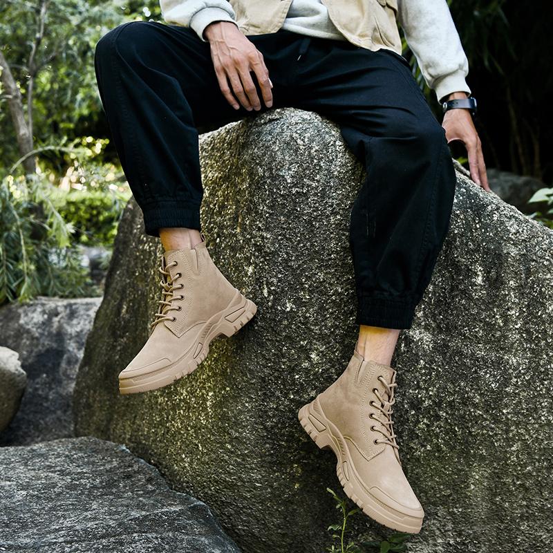 Fashion Casual Classic British Style Shoes All-match Ankle Boots Winter Suede Motorcycle Boots Fashion Plus Velvet Outdoor Desert Boots