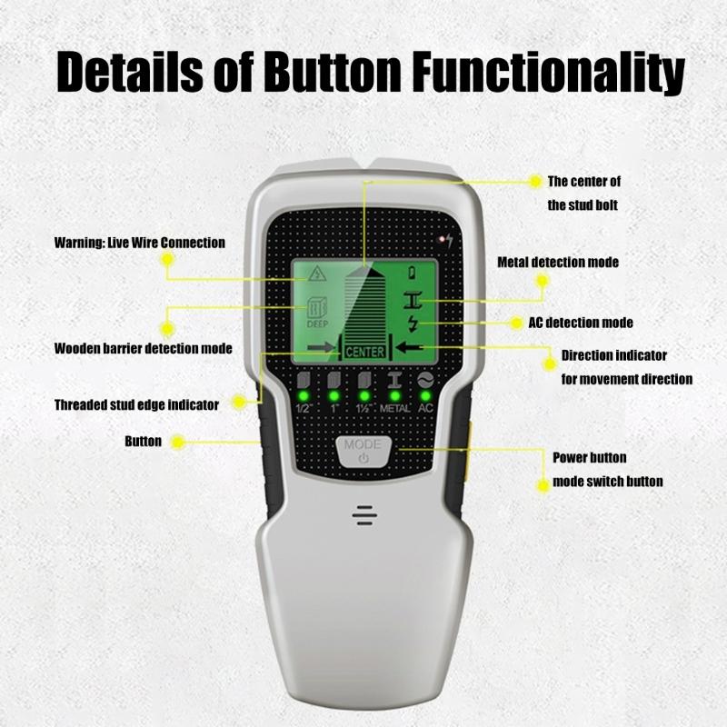 Multifunction Wall Sensors Detectors Featuring LCD Display Hearable Alarms Deep Scanning ABS for Invisible Pipe Wire Studs