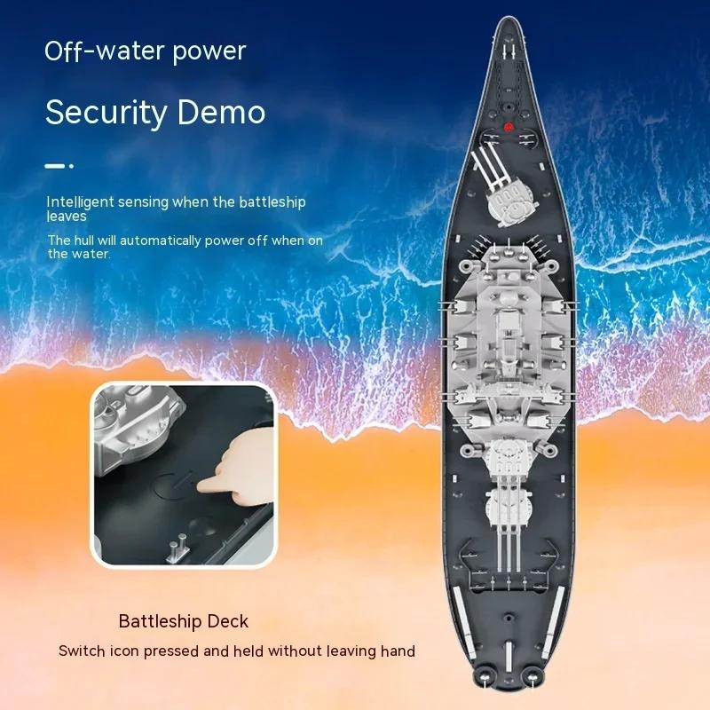 New Product Large Remote Control Model Battleship Simulation 1:390 With Watch Sensor Water Toy Children'S New Year Gift