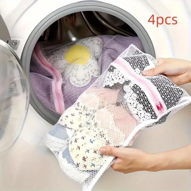 

4-pack durable zippered laundry mesh bags, protective wash bags for clothes, bras, socks and underwear. 4pcs