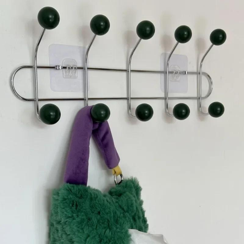 Entrance Hall Wall Coat Racks Bedroom Clothing Storage Hanger Rack Hooks Portable Backpack Cap Scarf Clothes Organizer Hangers