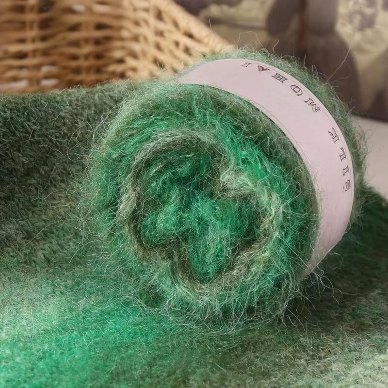 1PC Thread Multi-element Real Silk Pure Cotton Gradient Color Multi-functional Hand Woven Knit Yarn Handmade Gift