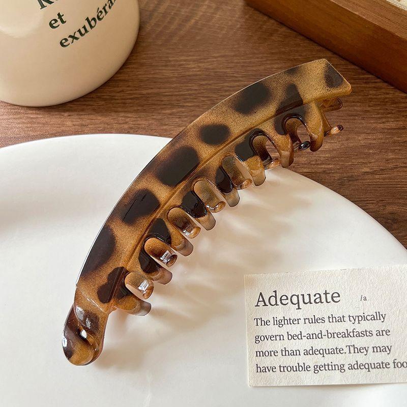 Acrylic Leopard Ponytail Clip Banana Hair Clip Simple Non-Slip Hair Claws for Women Girls Bath Ponytail Holder Hairpin Barrettes