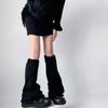 Harajuku Damskie Rozszerzane Luźne Ocieplacze na Nogi Jednokolorowe Zimowe Futrzane Skarpety do Kolan