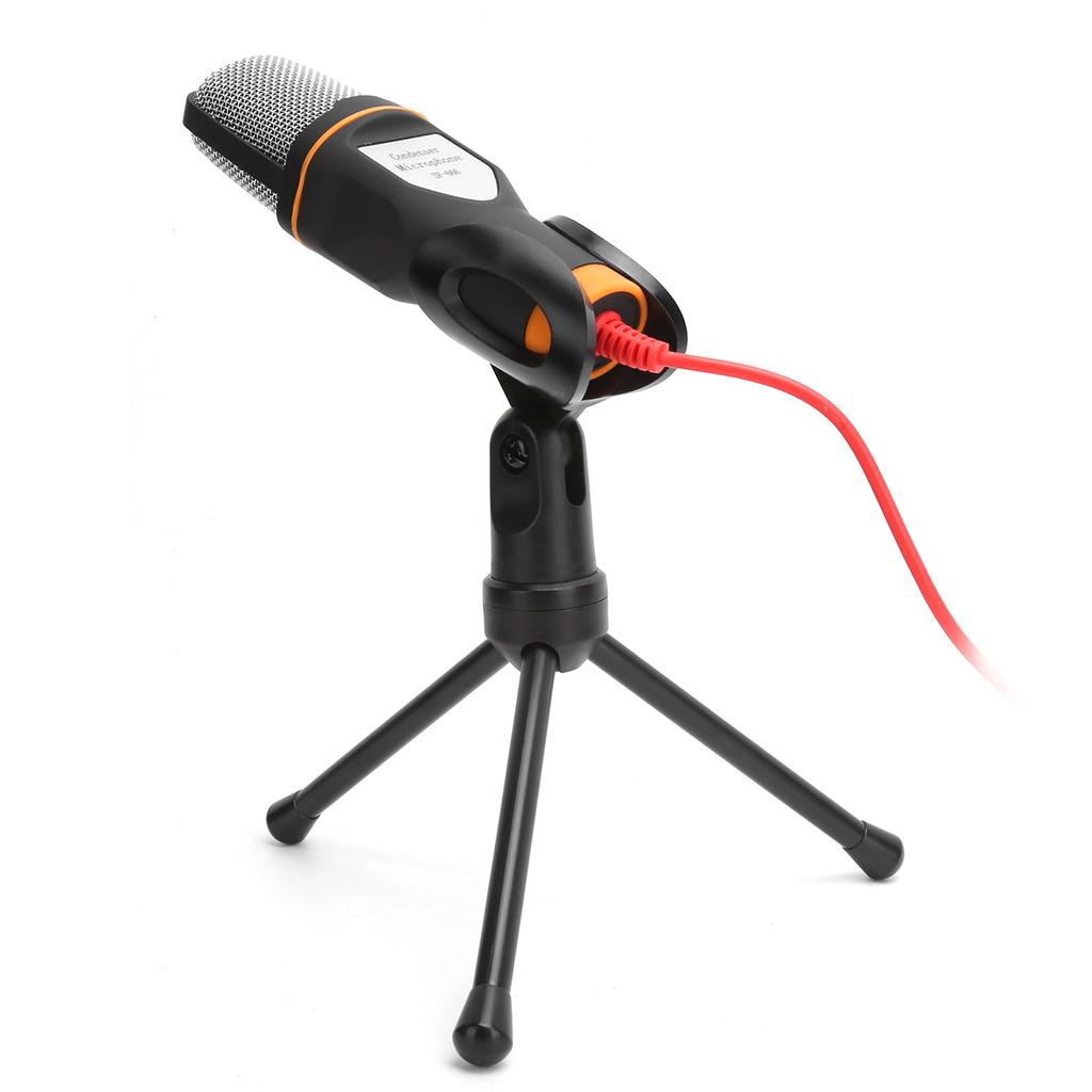 Computer Wired Microphone Condenser Microphone with Desktop Tripod for Online MeetingBlack