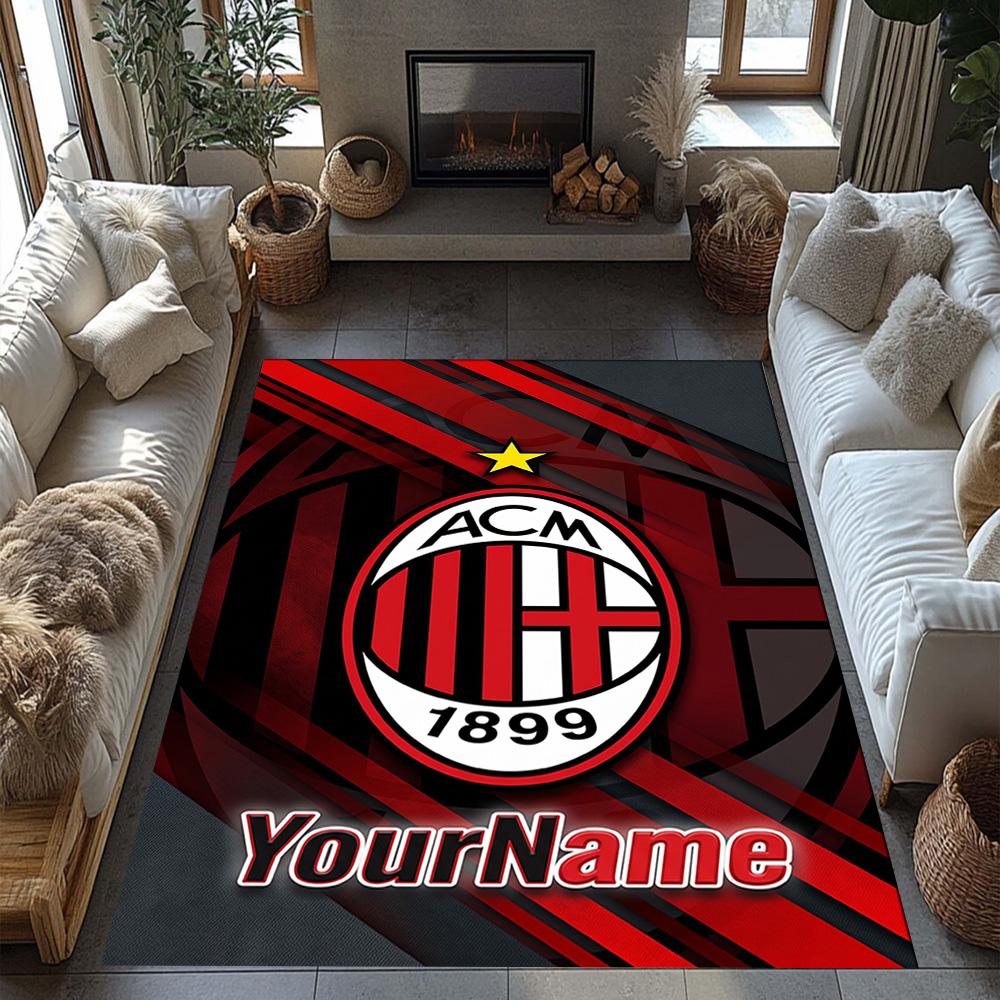 Ac Milan Customized Name Area Rug Suitable for Balcony Entryway Outdoor Dormitory Antislip Carpet Office home decor Spiritual Gift