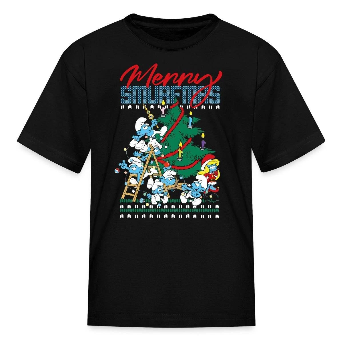 The Smurfs Merry Smurfmas Ugly Christmas Kid s T-Shirt XXXL